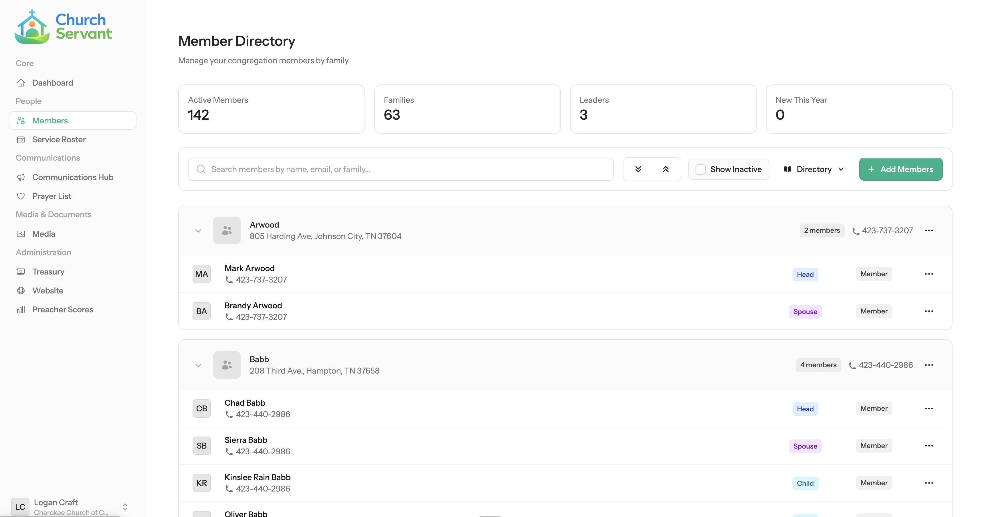 ChurchServant Members Directory